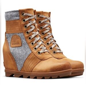 Sorel Women's Lexie Wedge Casual Boots - Ash Brown size 7.5